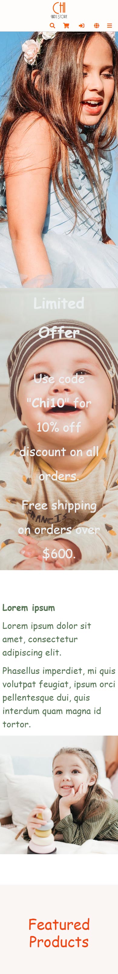 mobile online shop template